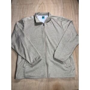 Pro Tour Mens‎ Beige Textured Full Zip Fleece Jacket Size L Coolplay